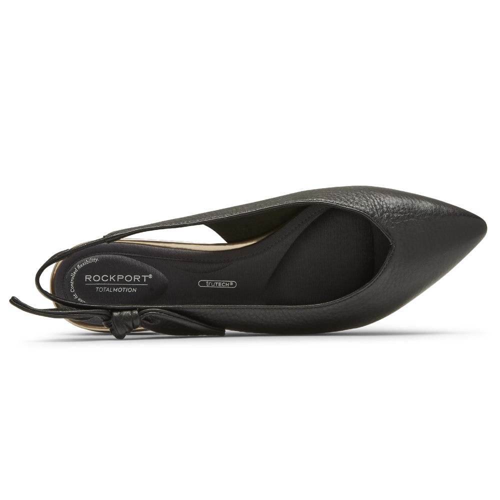 Rockport Womens Slingback Black - Total Motion Zuly Bow - UK 043-WDAQCP